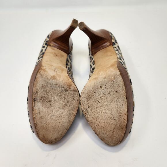 Stuart Weitzman Animal Print Leather Stiletto Peep Toes Heels Pumps Size 7.5 M - Picture 9 of 9